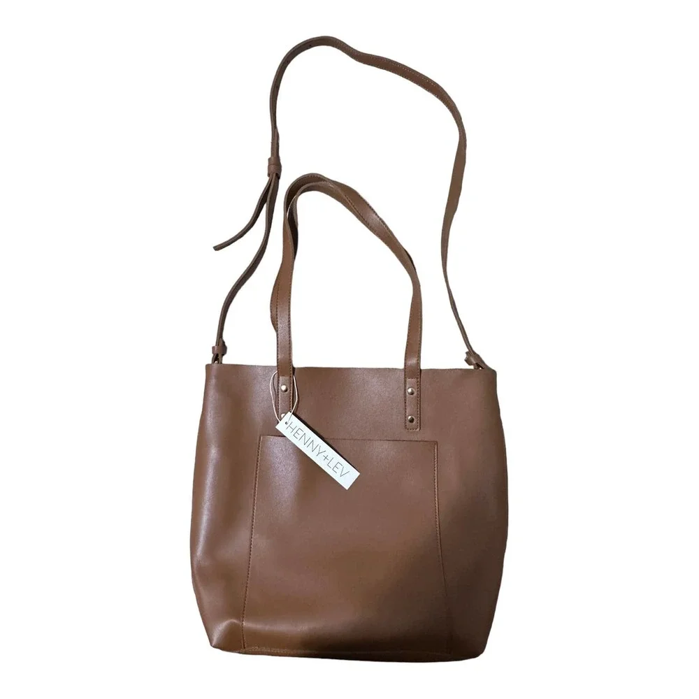 NWT Henry & Lev Brown Faux Leather Satchel Bag